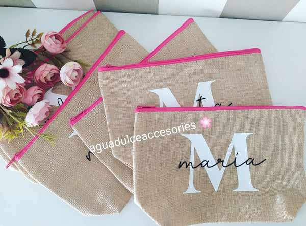 Neceser yute personalizados (minimo 10 unidades )