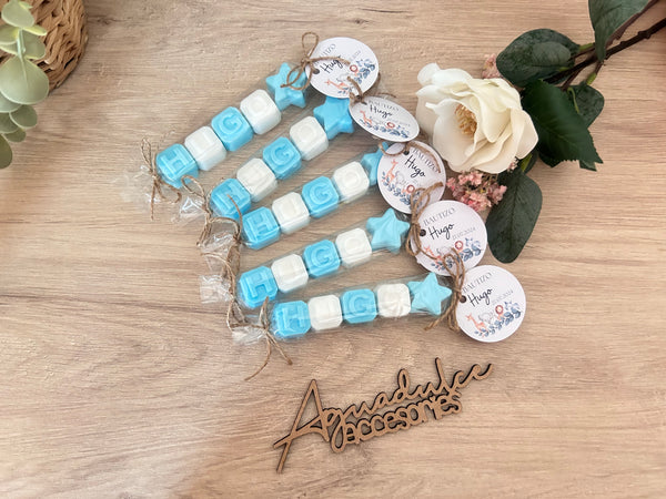 Jabón artesanal con nombre personalizados