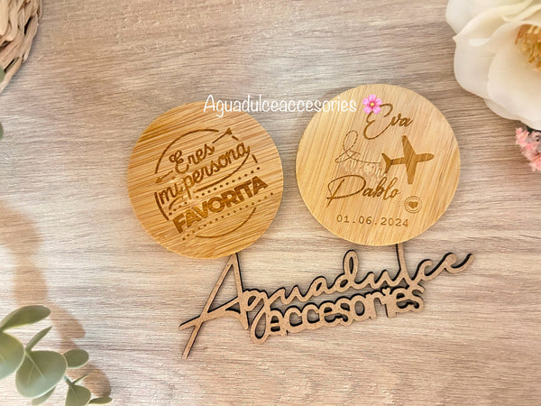 Espejo de madera personalizado ( minimo 10 unidades)