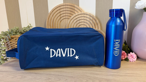 Pack Zapatillero con botella personalizada detalle comunión (mínimo 6 unidades)