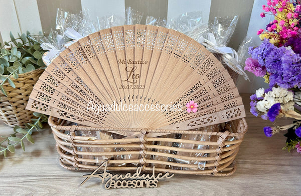 Abanico de madera personalizado ( mínimo 10 unidades )