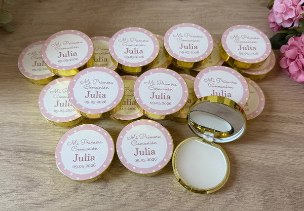 Bálsamo personalizado detalle para invitados boda , comunión y bautizo 