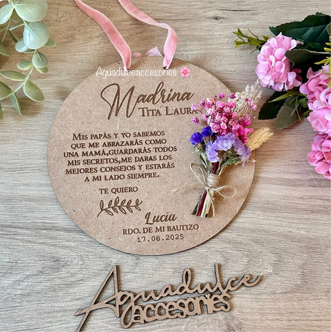 Placa de madera "Mamá"