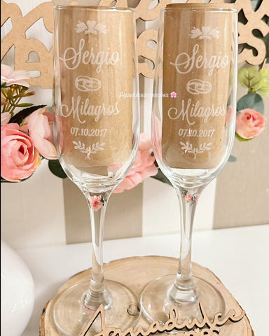 Copas novios personalizadas