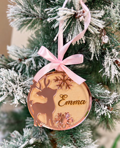 Bola Navidad personalizada con forma de reno 