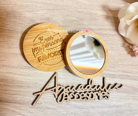 Espejo de madera personalizado ( minimo 10 unidades)