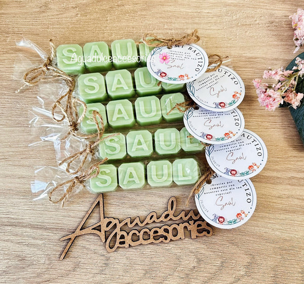 Jabón artesanal con nombre personalizados