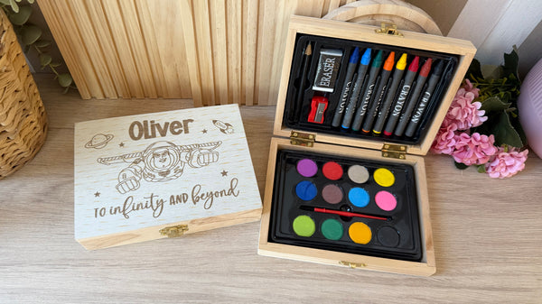 Maletín para colorear de madera para niños