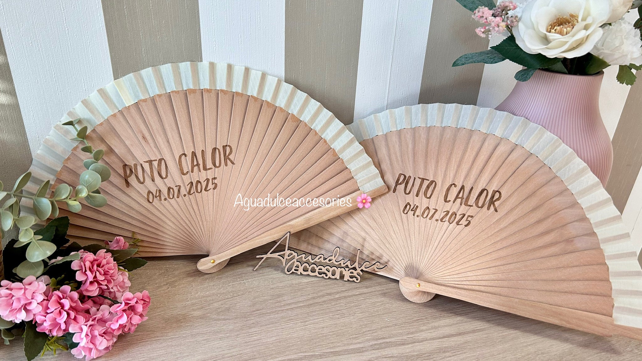 Abanico de madera personalizado( mínimo 10 unidades )