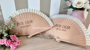 Abanico de madera personalizado( mínimo 10 unidades )