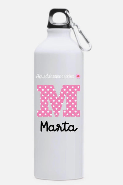 Botella personalizada de 800 ml de aluminio, detalle original para niños, comuniones o regalos de Aguadulceaccesories