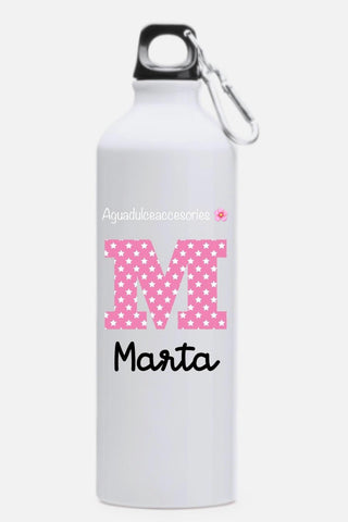 Botella personalizada de 800 ml de aluminio, detalle original para niños, comuniones o regalos de Aguadulceaccesories