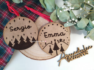 Bola navidad de madera personalizada