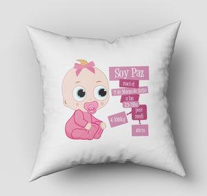 Cojín Baby chupete pink personalizadas