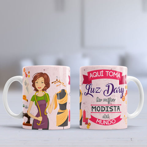 Taza personalizada Modista