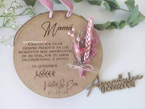 Placa de madera "Mamá"